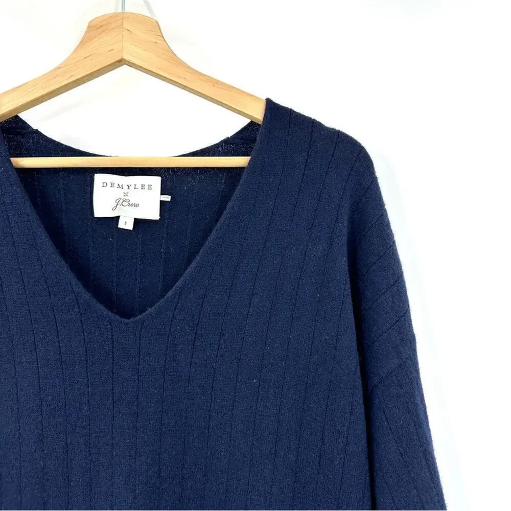 J. Crew x Demylee Ribbed Merino Wool Dress Sz S Navy